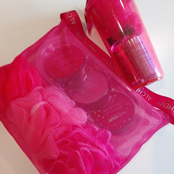 Alchemy Living | Tumbler Bath Gift Set AND Poof and Body Butter Trio Bag New - Picture 3 of 4